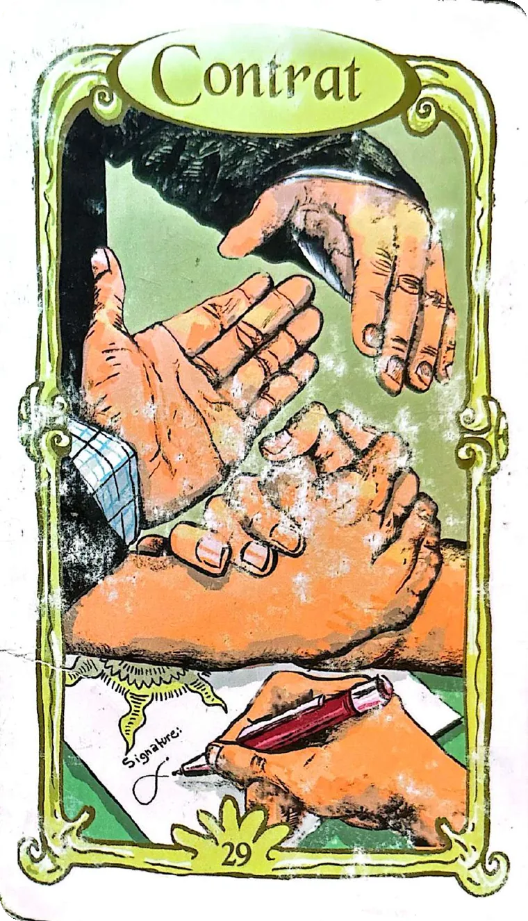 Carte 29 — Contrat, Oracle des Miroirs