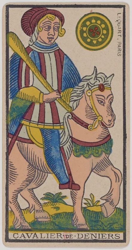 Cavalier de Deniers — Tarot de Marseille