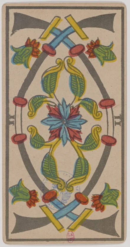 Deux d'Épées — Tarot de Marseille