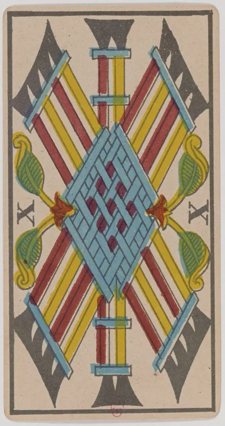 Dix de Bâtons — Tarot de Marseille
