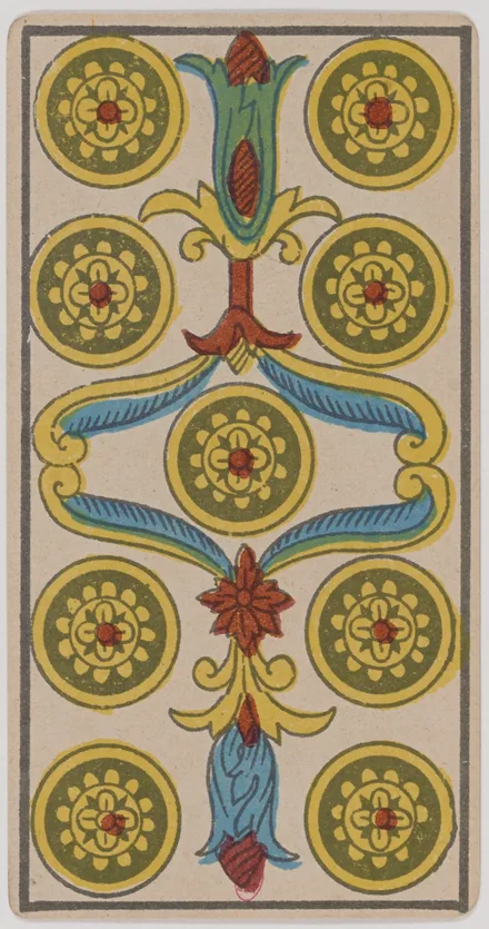 Neuf de Deniers — Tarot de Marseille