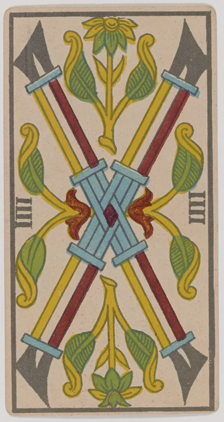 Quatre de Bâtons — Tarot de Marseille