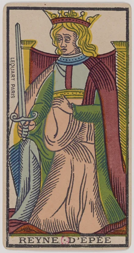 Reine d'Épées — Tarot de Marseille