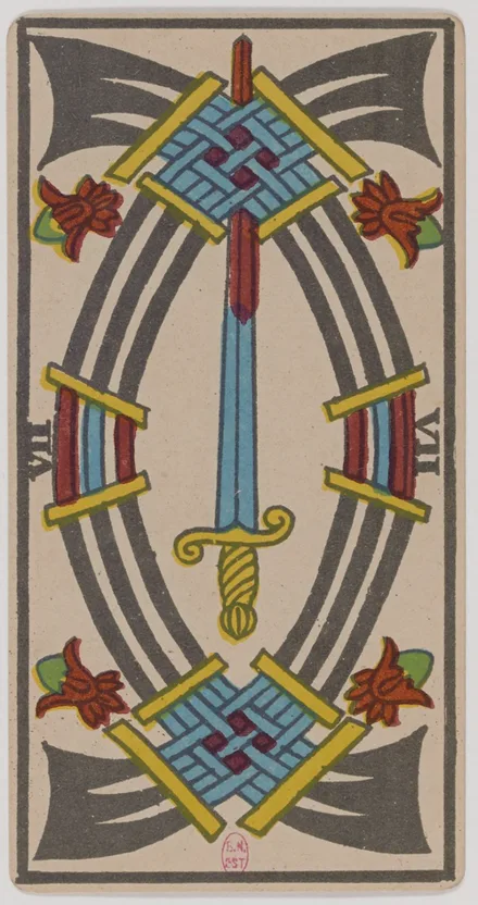 Sept d'Épées — Tarot de Marseille