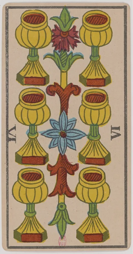 Six de Coupes — Tarot de Marseille